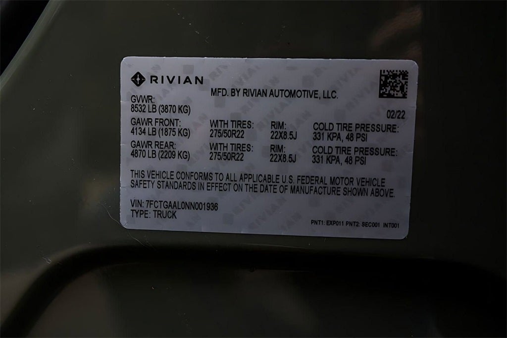 2022 Rivian R1T Adventure