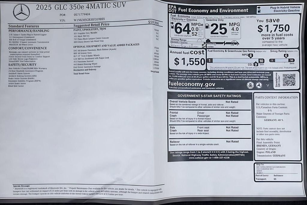 2025 Mercedes-Benz GLC GLC 350e 4MATIC®